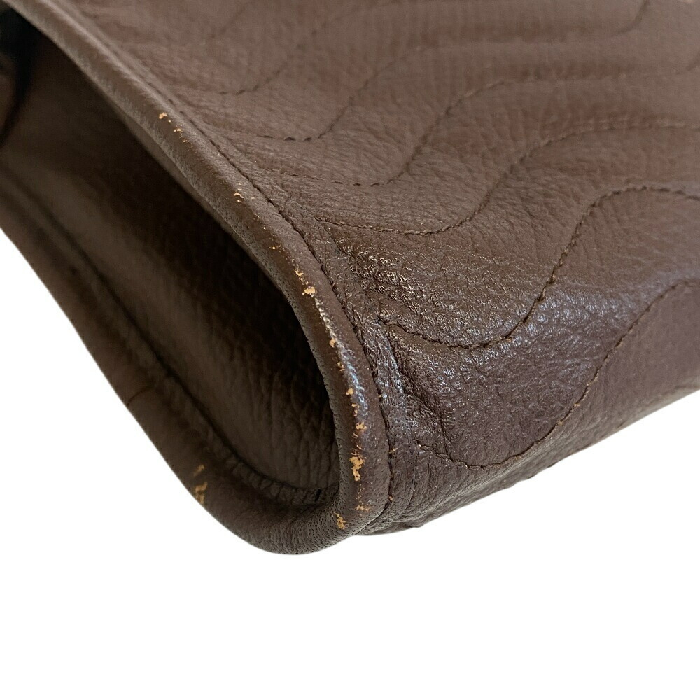 YVES SAINT LAURENT Clutch Shoulder Bag YSL Logo Clutch Handbag Brown - Picture 3 of 10